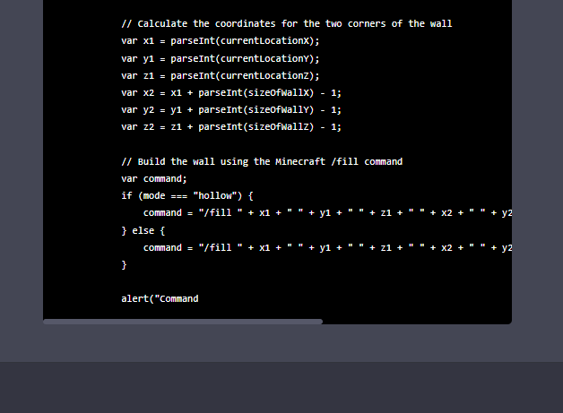 Incomplete HTML Code for Hollow Feature