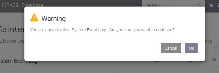 Clear System Event Logs Confirm